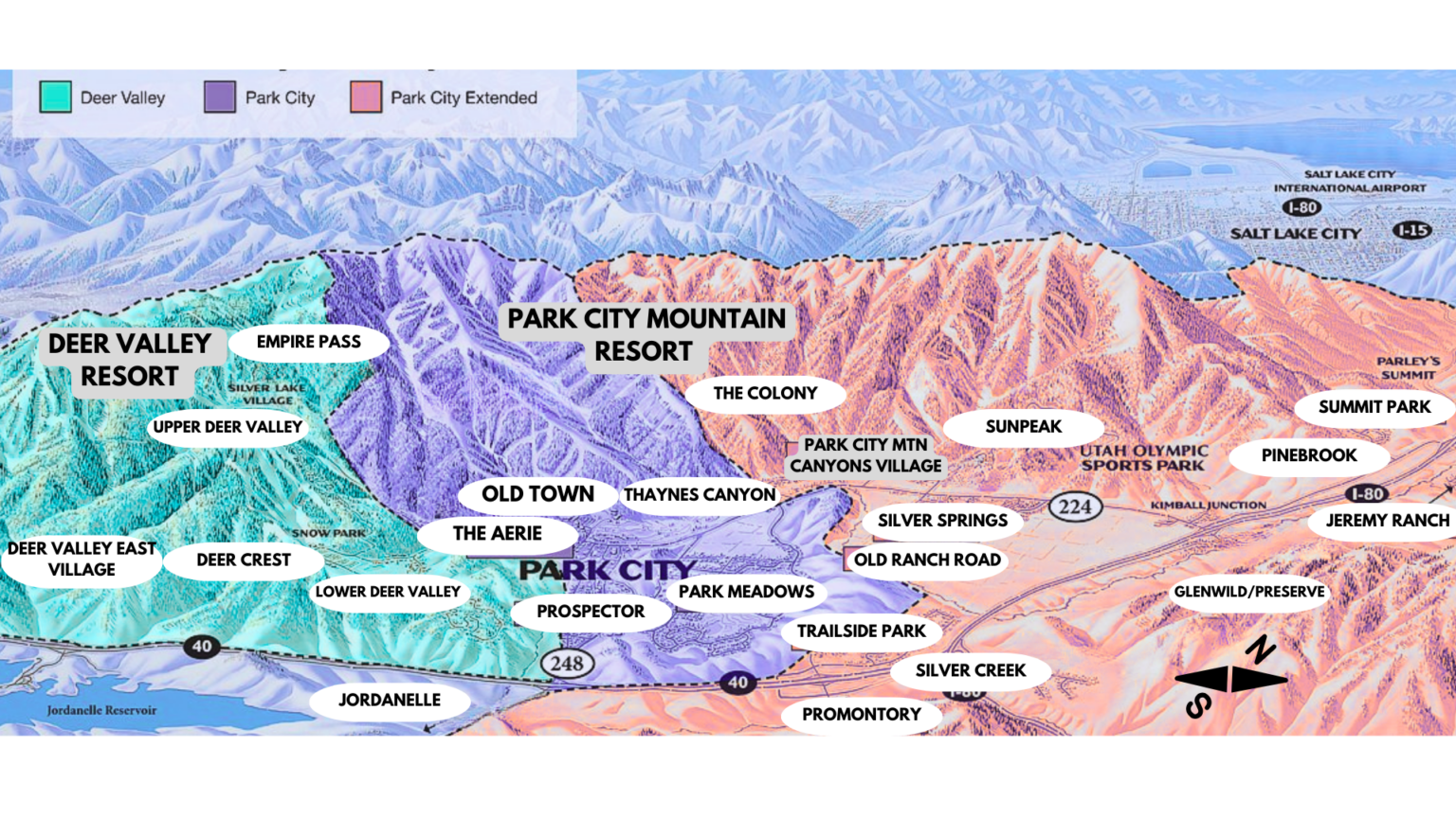 map of Park City Utah neighborhoods